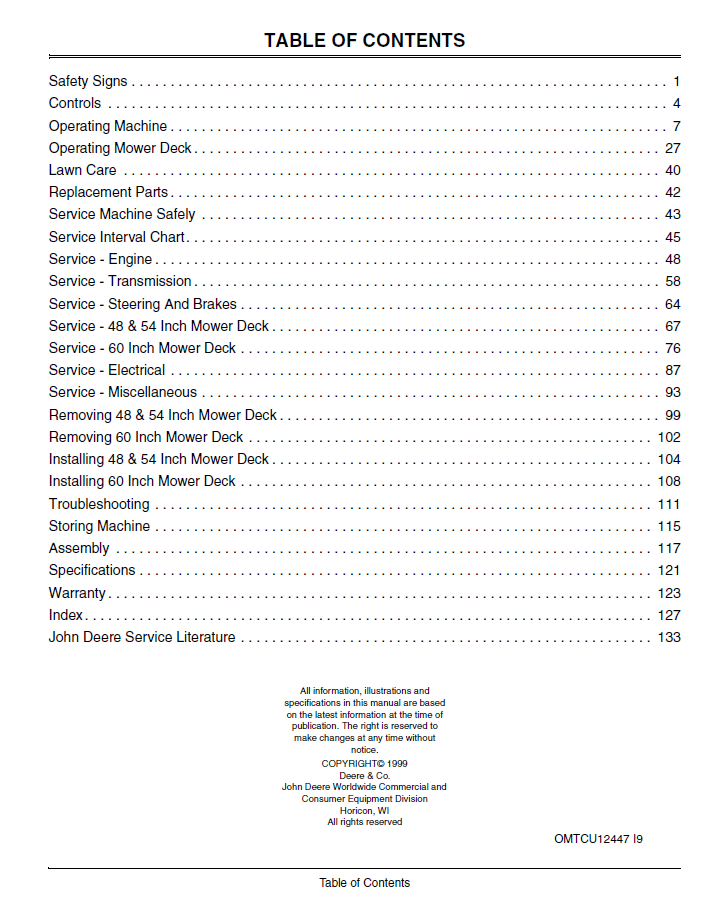Download John Deere F735 Front Mower Operator Manual OMTCU12447