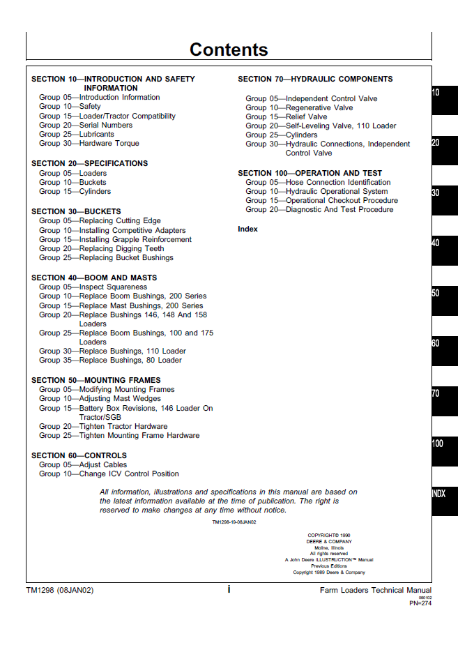 Download John Deere Farm Loader TM1298 Complete Technical Manual