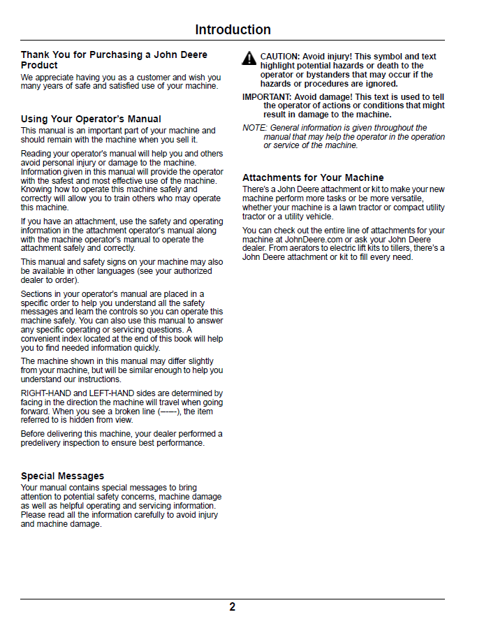 Download John Deere HPX 4x4 Utility Vehicle Manual OMM175870