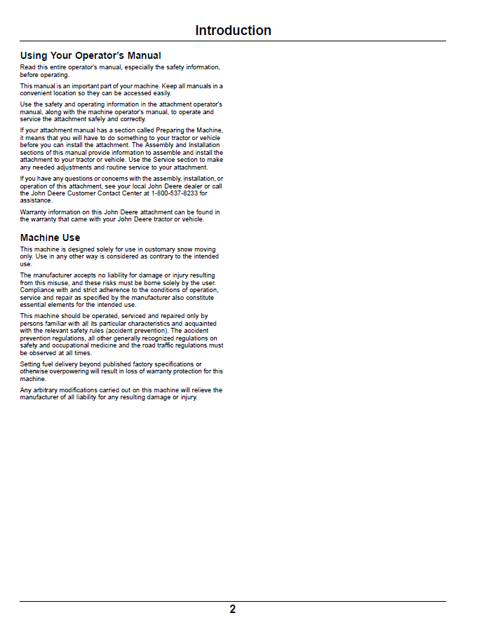 Download John Deere Select Series Snowblower Manual OMM175856