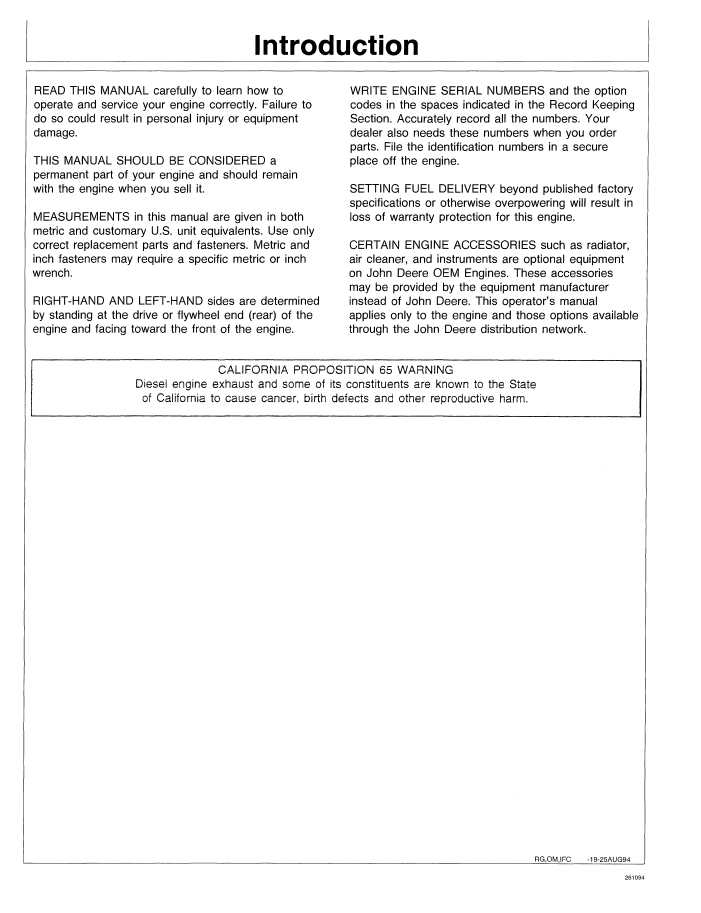 Download John Deere Series 300 Engine Manual OMRG16407