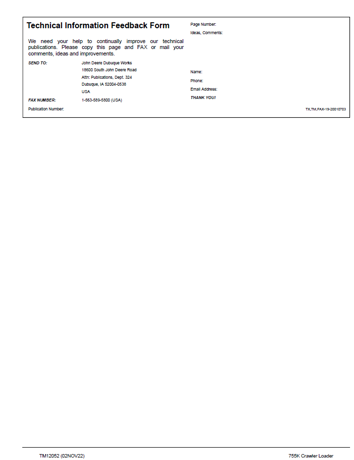 Download John Deere TM12052 755K Crawler Loader Workshop Repair Guide