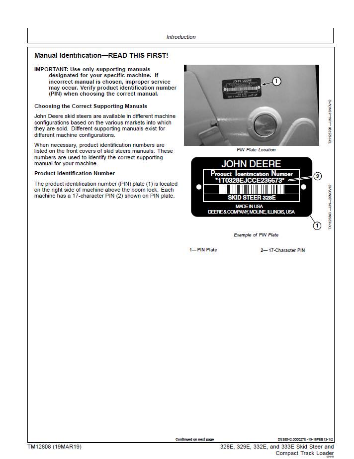 Download John Deere TM12808 Skid Steer & Track Loader Complete Repair Guide