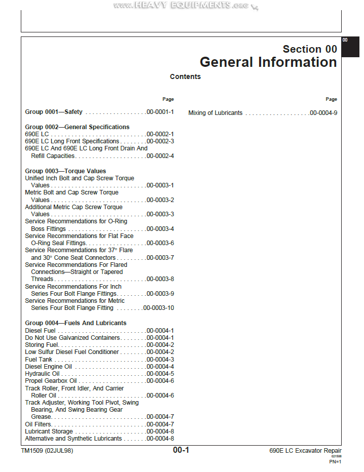 Download John Deere TM1509 Excavator Diagnostic & Repair Manual