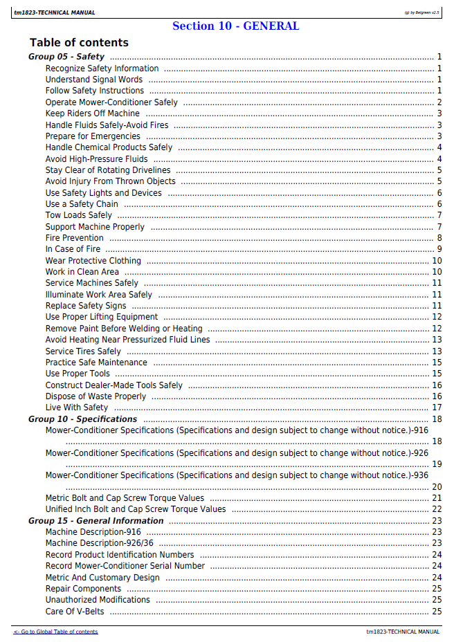Download John Deere TM1823 Hay Equipment Diagnostic and Repair Manual