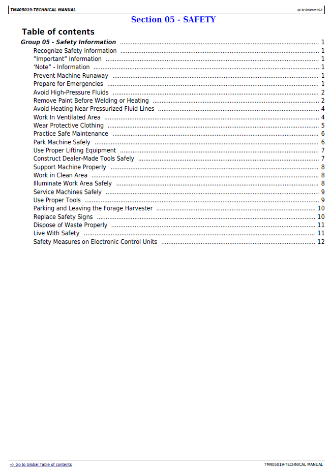 Download John Deere TM405019 Repair Manual for Rotary Harvesting Units