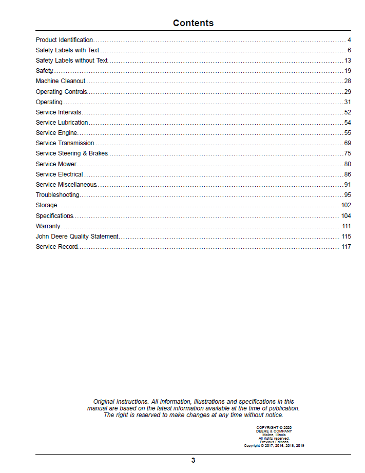 Download John Deere Z900E Z900M Z900R ZTrak Pro Operator Manual PDF