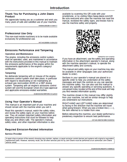 Download John Deere Z900M Z900R Pro ZTrak Commercial Mower Manual OMUC37499