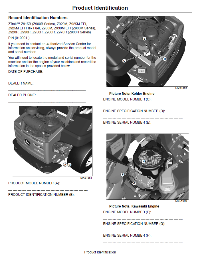 Download John Deere ZTrak Pro Series Gas Z900 Manual OMTCU35848