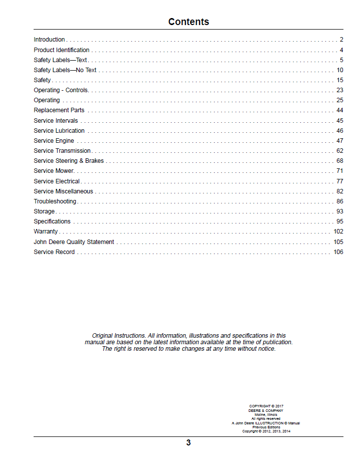 Download John Deere ZTrak Z900 Gas Series Manual OMUC15069