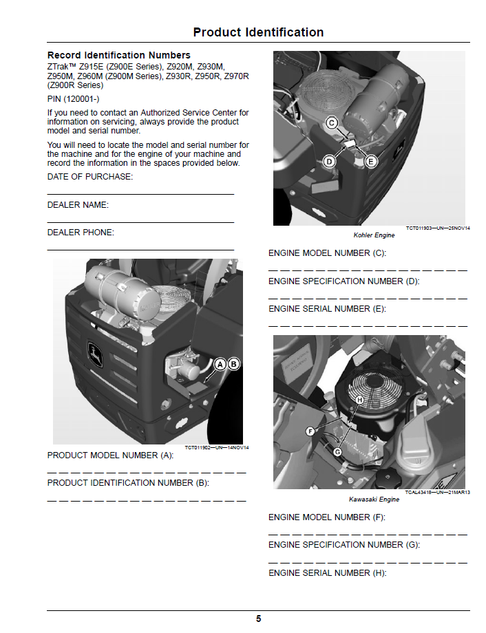 Download John Deere ZTrak Z900 Pro Series Gas Operator Manual OMUC32807