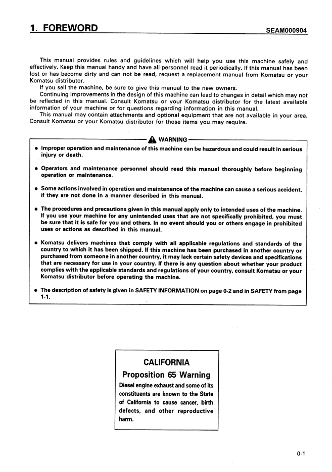 Download Komatsu D20P-7A Crawler Dozer Operator & Service Manual SEAM000904