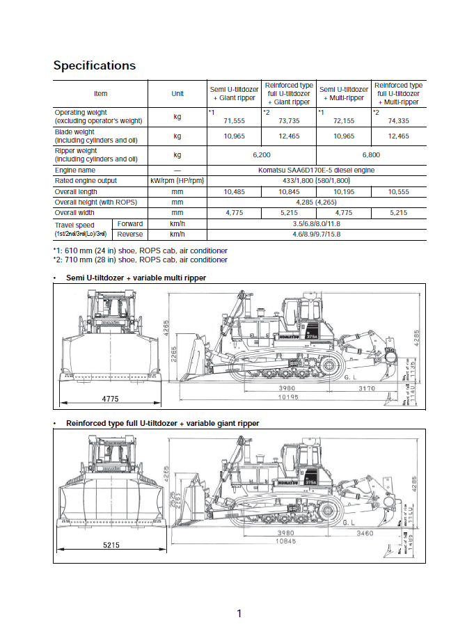 Download Komatsu D375A-6 Field Assembly Manual GEN00099-03 PDF