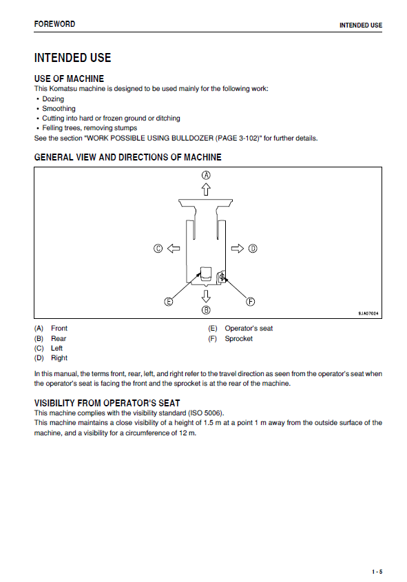 Download Komatsu D39EX-22 D39PX-22 Operation & Maintenance Manual