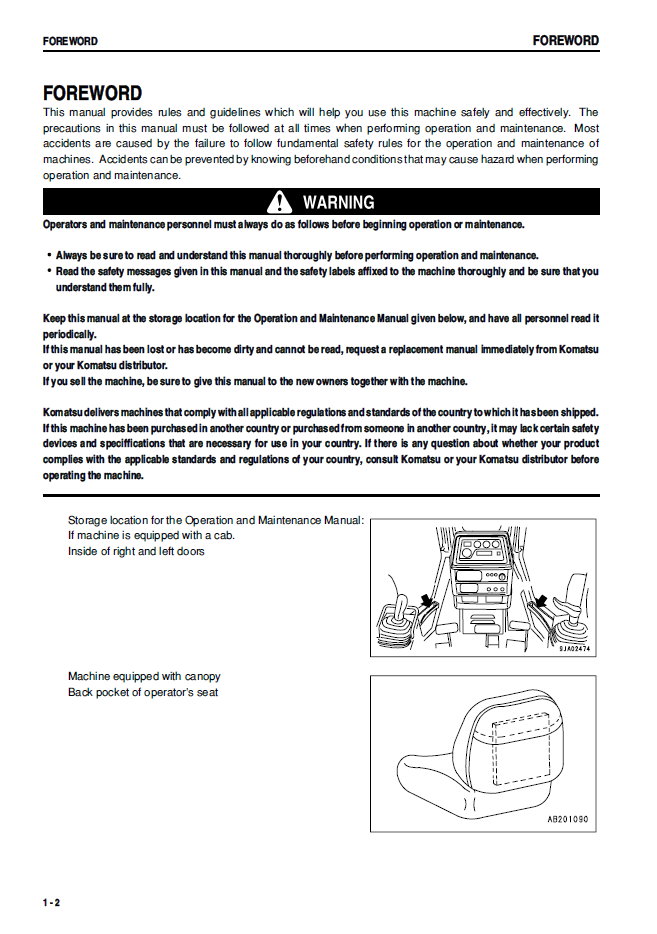 Download Komatsu D41E-6 D41P-6 Crawler Dozer Operator's Manual KEAD003400