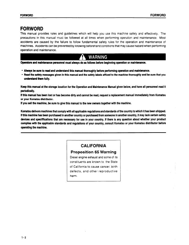 Download Komatsu D61EX-12 D61PX-1 Dozer Operator's Manual KEAD003300