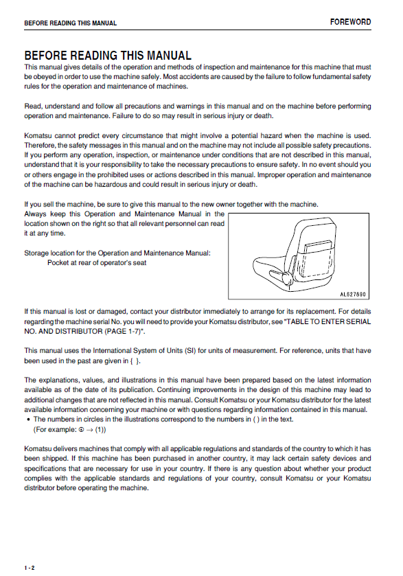 Download Komatsu GD675-3E0 Grader Service & Operator Guide