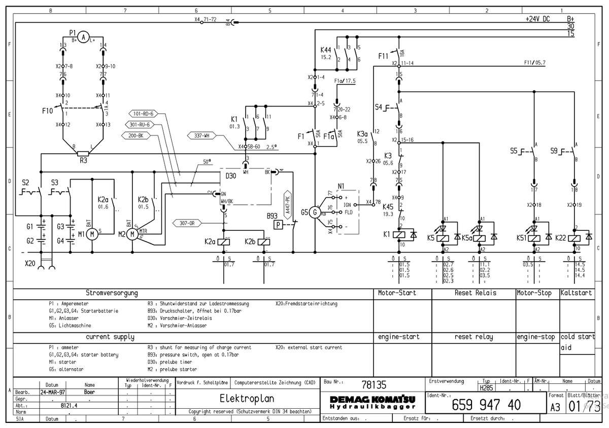 Download Komatsu H285S Hydraulic Shovel Electrical Manual H285S78135SM
