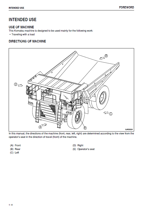 Download Komatsu HD785-7 Dump Truck Operation Manual PDF