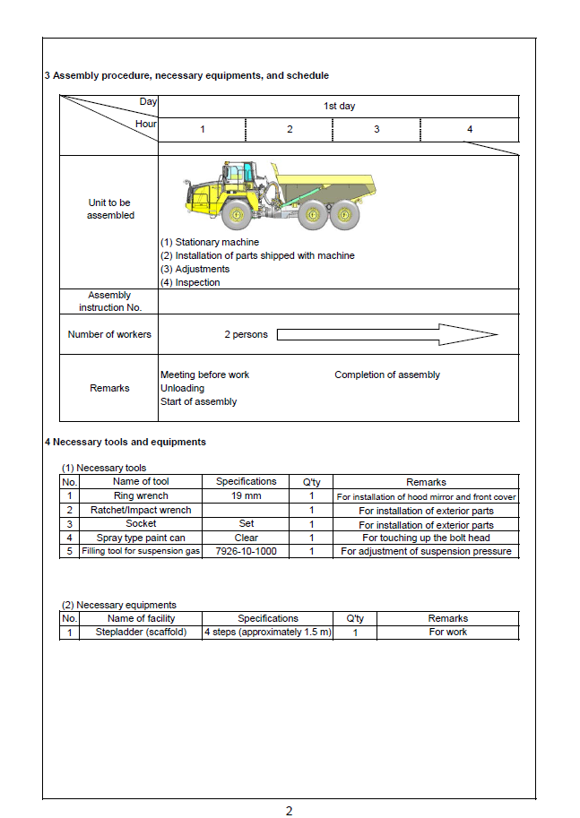 Download Komatsu HM300-5 Field Assembly Manual GEN00131-00 PDF