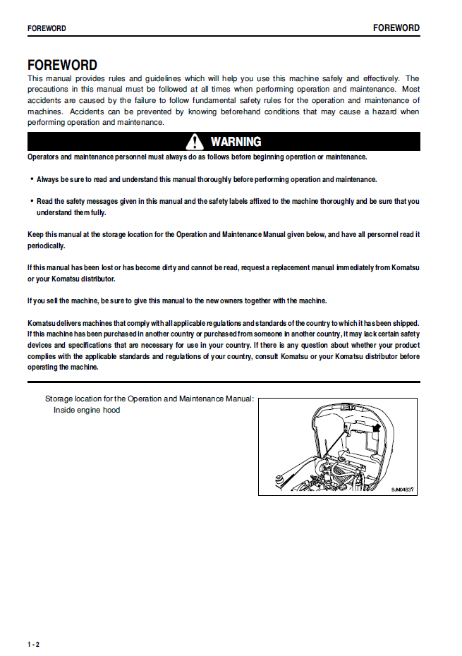 Download Komatsu PC09-1 Hydraulic Excavator Operator's Manual SEAD044502