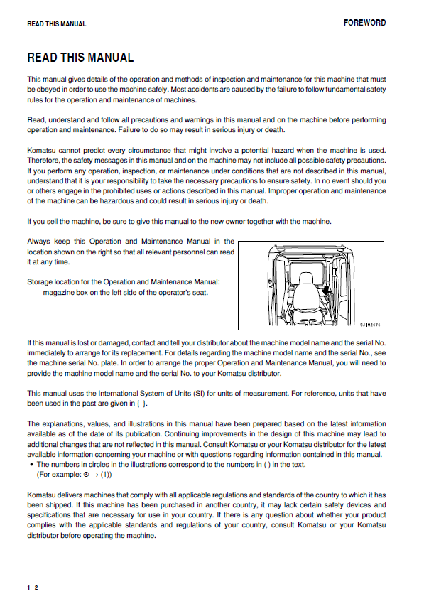 Download Komatsu PC1250-8 Hydraulic Excavator Maintenance Manual PDF