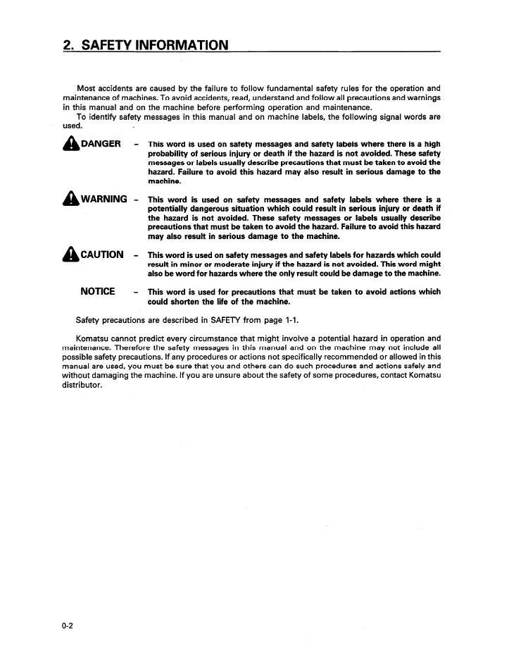 Download Komatsu PC200-6 Hydraulic Excavator Operator's Manual SEAD016301