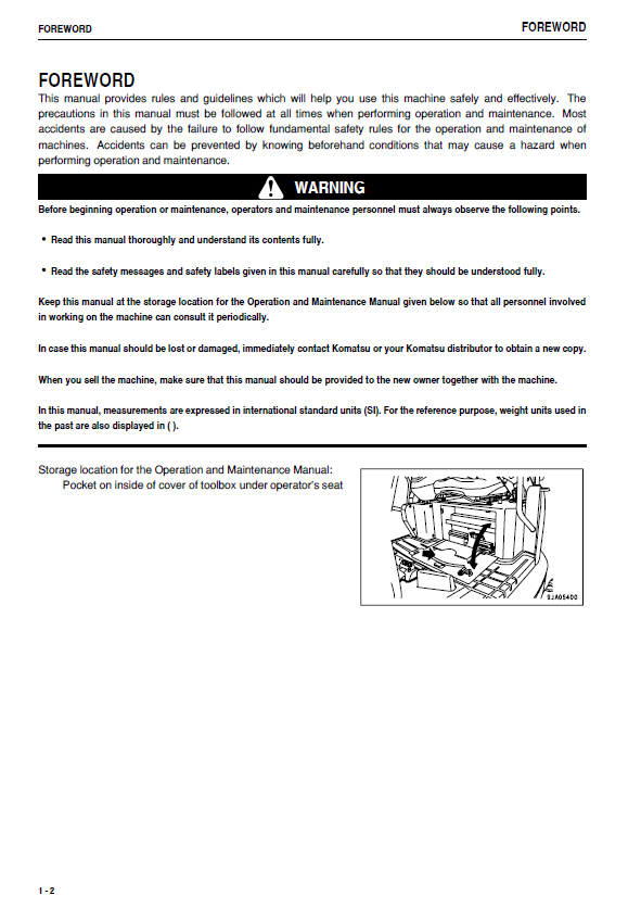 Download Komatsu PC20MR-3 Excavator Owner & Maintenance Guide (TEN00550-00)