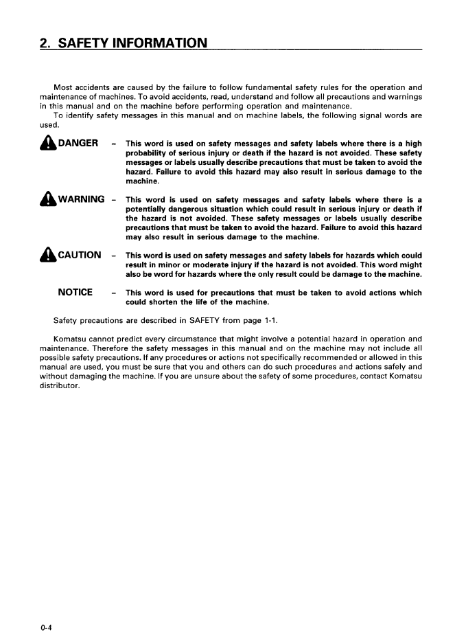 Download Komatsu PC400-6 Operation Manual SEAM051900T PDF