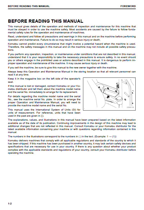 Download Komatsu PC88MR-10 Excavator Manual (TEN00647-02)