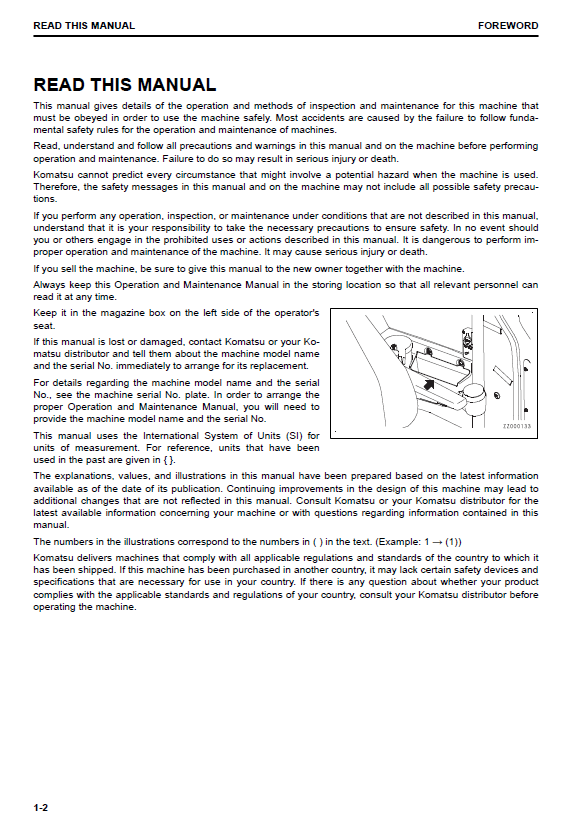 Download Komatsu PC88MR-10 Operator & Maintenance Manual PDF