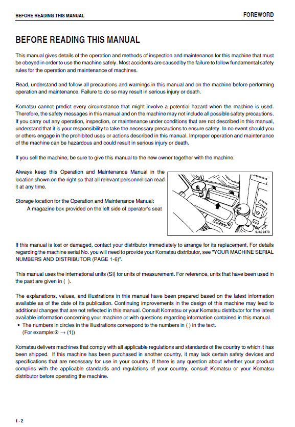 Download Komatsu PC88MR-8 Hydraulic Excavator Manual PDF