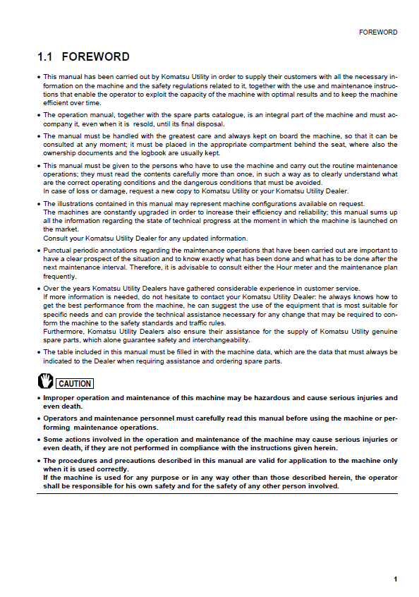 Download Komatsu PW95R-2 Excavator Operation & Maintenance Manual PDF