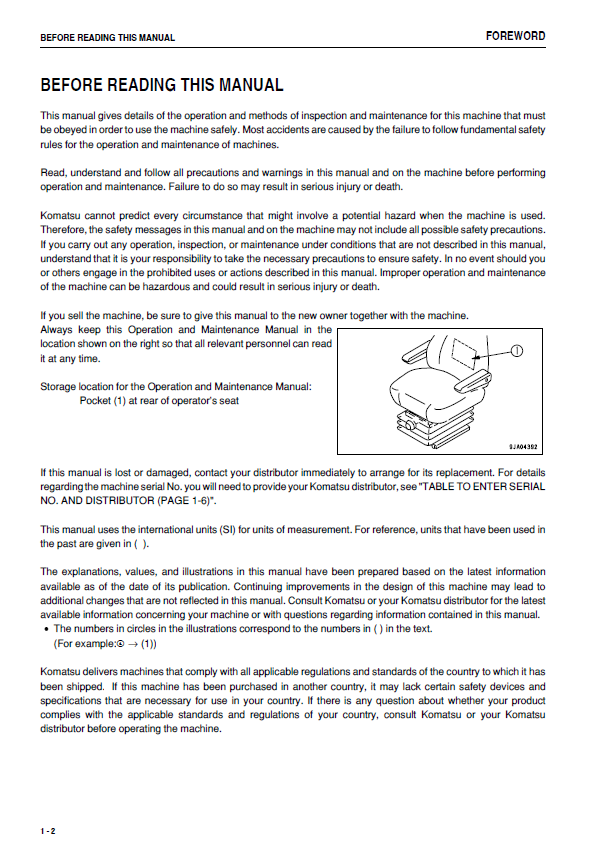 Download Komatsu WA250PZ-6 Loader Operator & Service Manual PDF