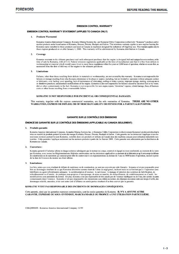 Download Komatsu WA470-6 Wheel Loader Maintenance Manual