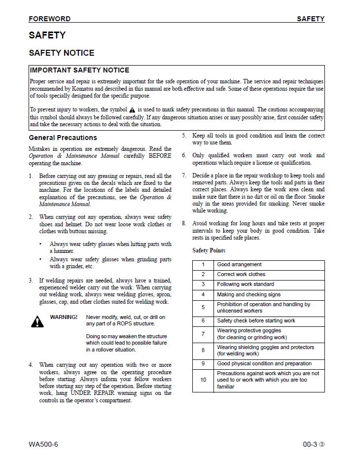 Download Komatsu WA500-6 Wheel Loader Workshop Manual CEBM018104
