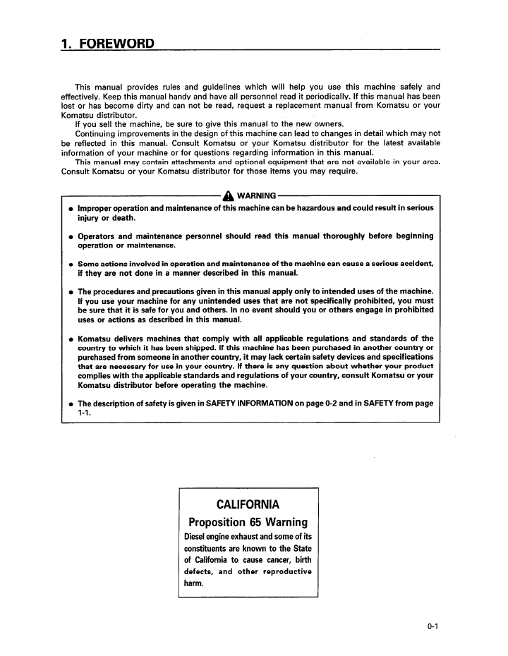 Download Komatsu WA700-3 Wheel Loader Operation Manual SEAD018500 PDF