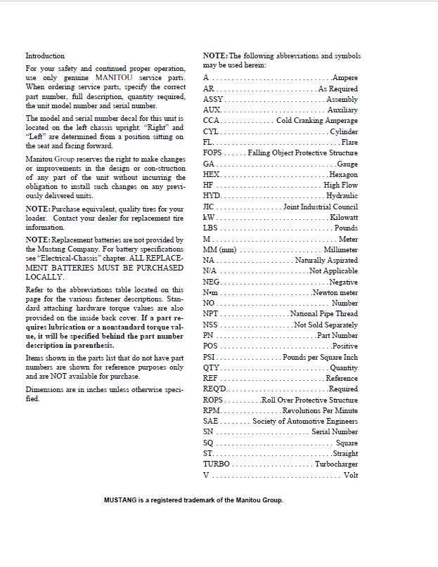 Download MUSTANG 2026 2041 Parts Catalog PDF Manual 917162
