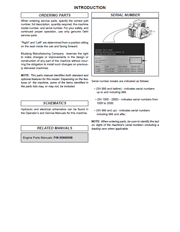 Download MUSTANG 2500RT Parts Catalog Manual 50960005 PDF