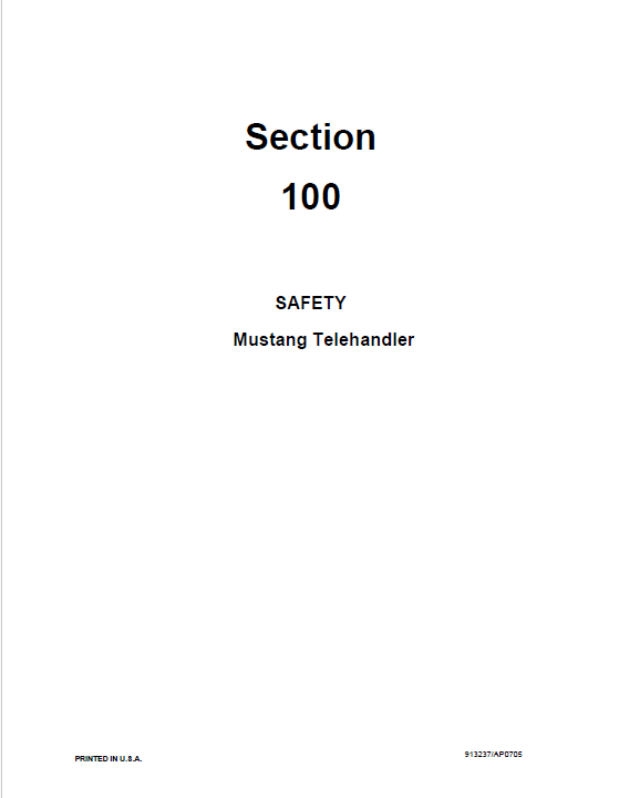Download MUSTANG 742, 944, 1155 Telehandler Workshop Manual 913237
