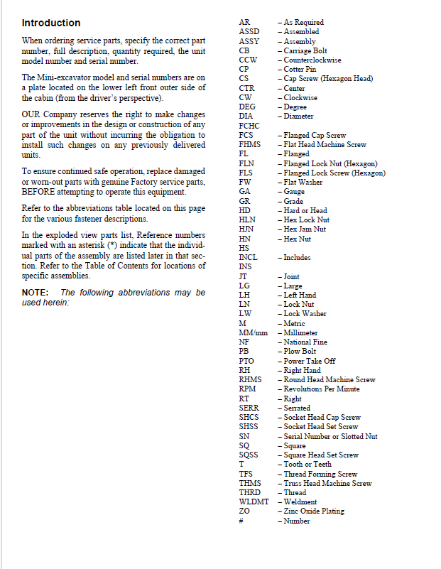 Download Mustang 1402 1502 Excavator Parts Manual PDF 000-81002