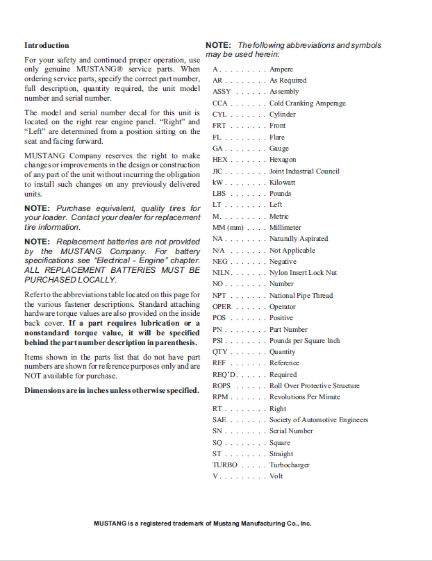 Download Mustang 2095 2105 Skid Steer Loader Parts Manual PDF 908276