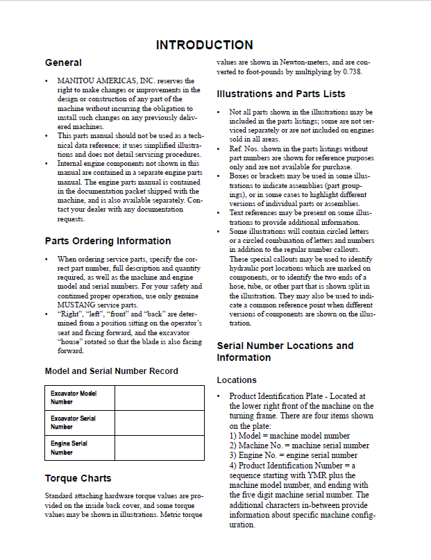 Download Mustang 350Z NXT2 Excavator Parts Manual PDF 50940279