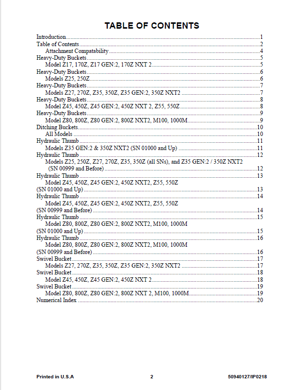 Download Mustang 50940127I Excavator Attachment Parts Manual PDF