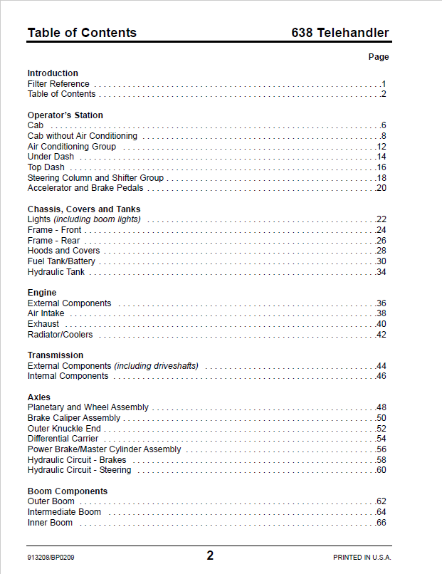 Download Mustang 638 Telehandler Parts Catalog PDF Manual 913208