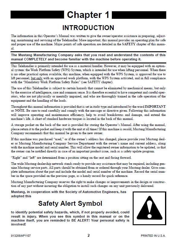 Download Mustang 642 842 844 Telehandler Manual PDF