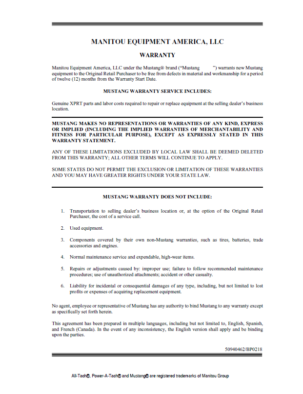Download Mustang 800Z NXT2 Excavator Operator Manual PDF 50940324