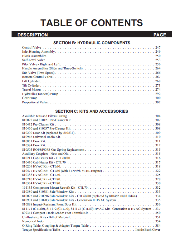 Download Mustang 908307 Parts Catalog: CTL60, CTL70 & CTL80 Track Loaders