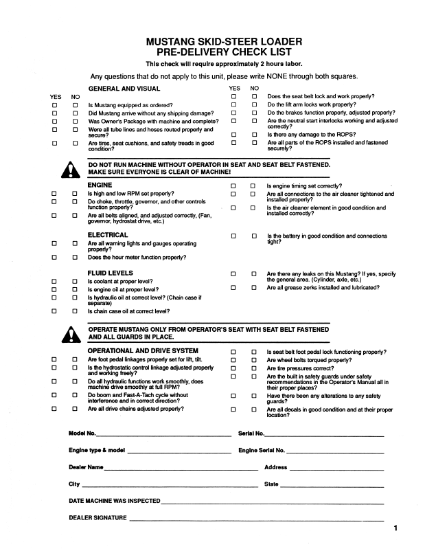 Download Mustang 910 & 911 Skid Steer Loader Manual PDF 000-14923