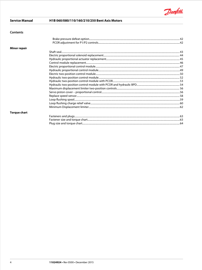 Download Mustang Danfoss H1B Axis Motor Service Manual PDF 50940482A